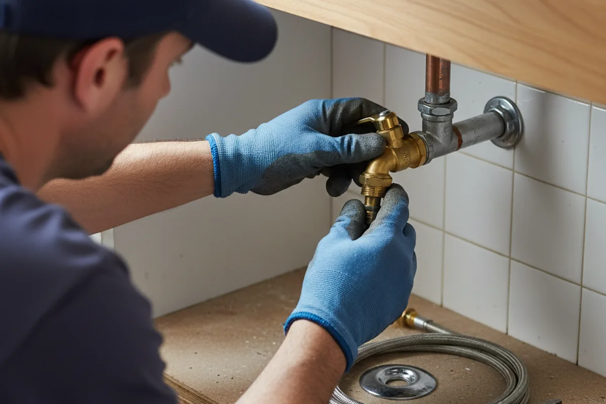 Shutoff valve and fitting work during Faucet and Fixture Repair in Jewett